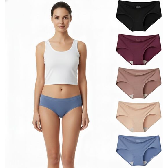 INNERSY Women's Quick Dry No Show Panties 5 Pack, MED - Picture 1 of 5